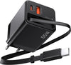 Rearup™ 65W Kendinden Kablolu 3 Portlu Hızlı Şarj Adaptörü